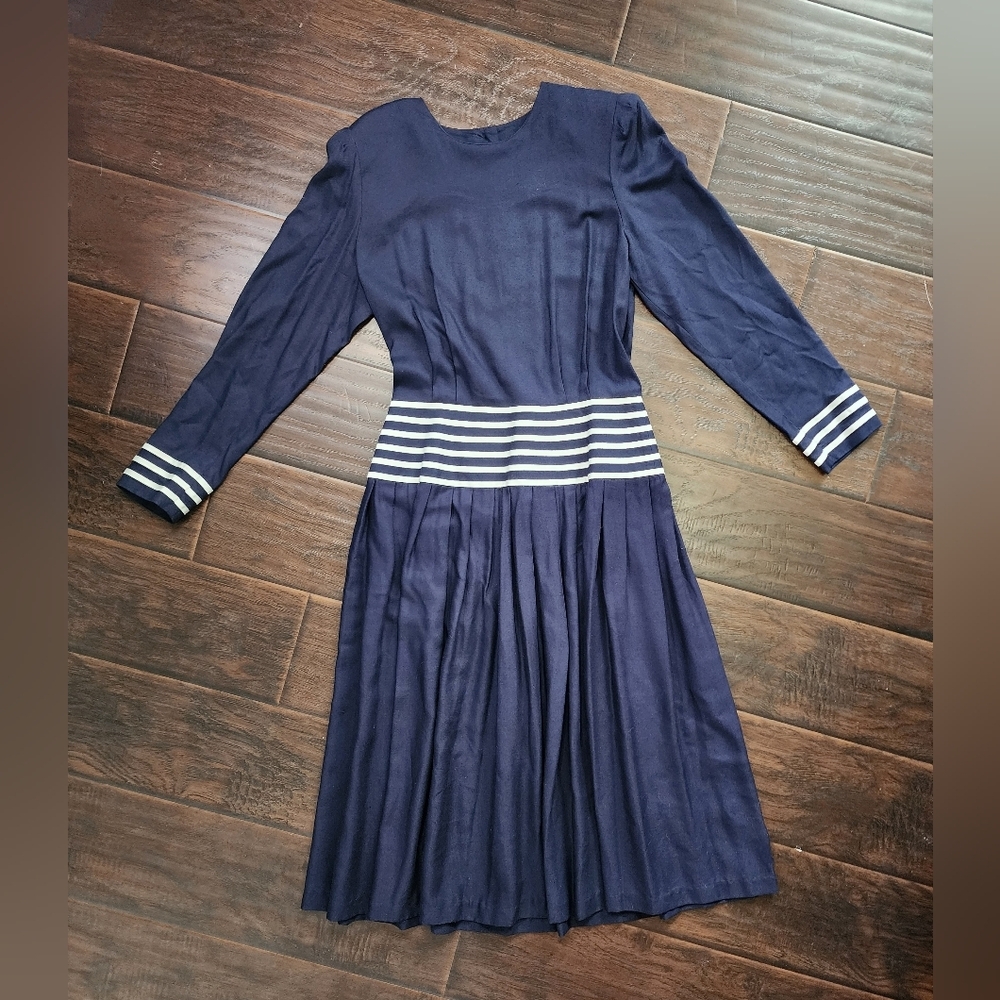 Kathy Lee for South Plaza Petites Vintage Blue Midi Dress
